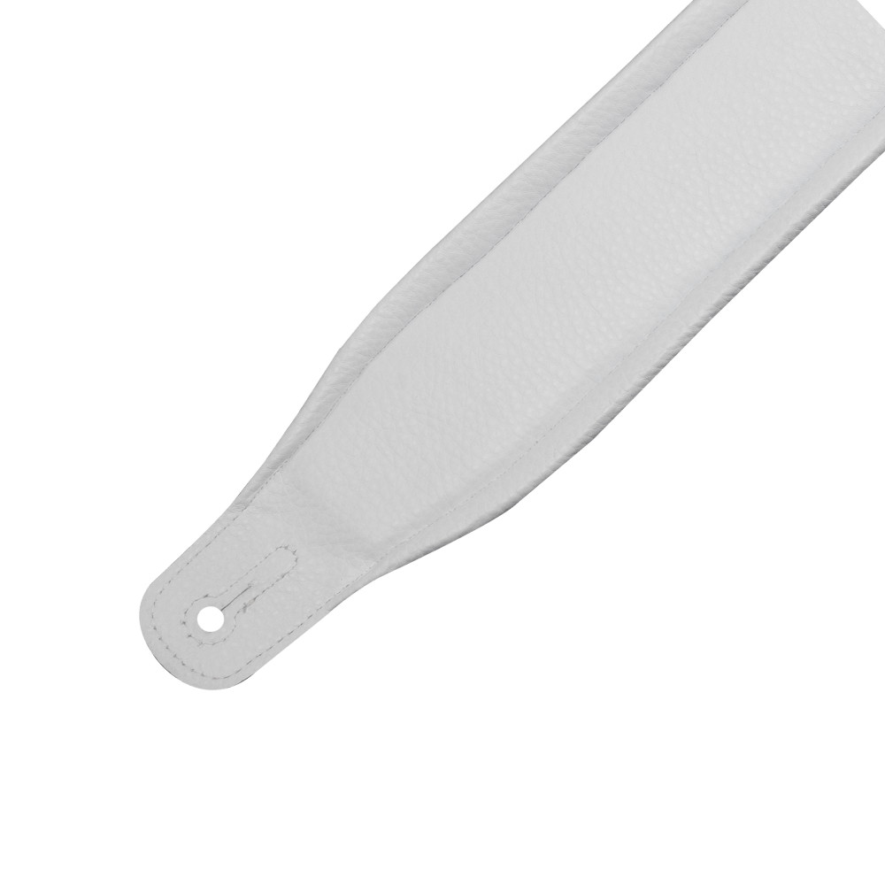 Levy's 3" Wide White  Amped Series Leather Guitar Strap M26PD-WHT_WHT