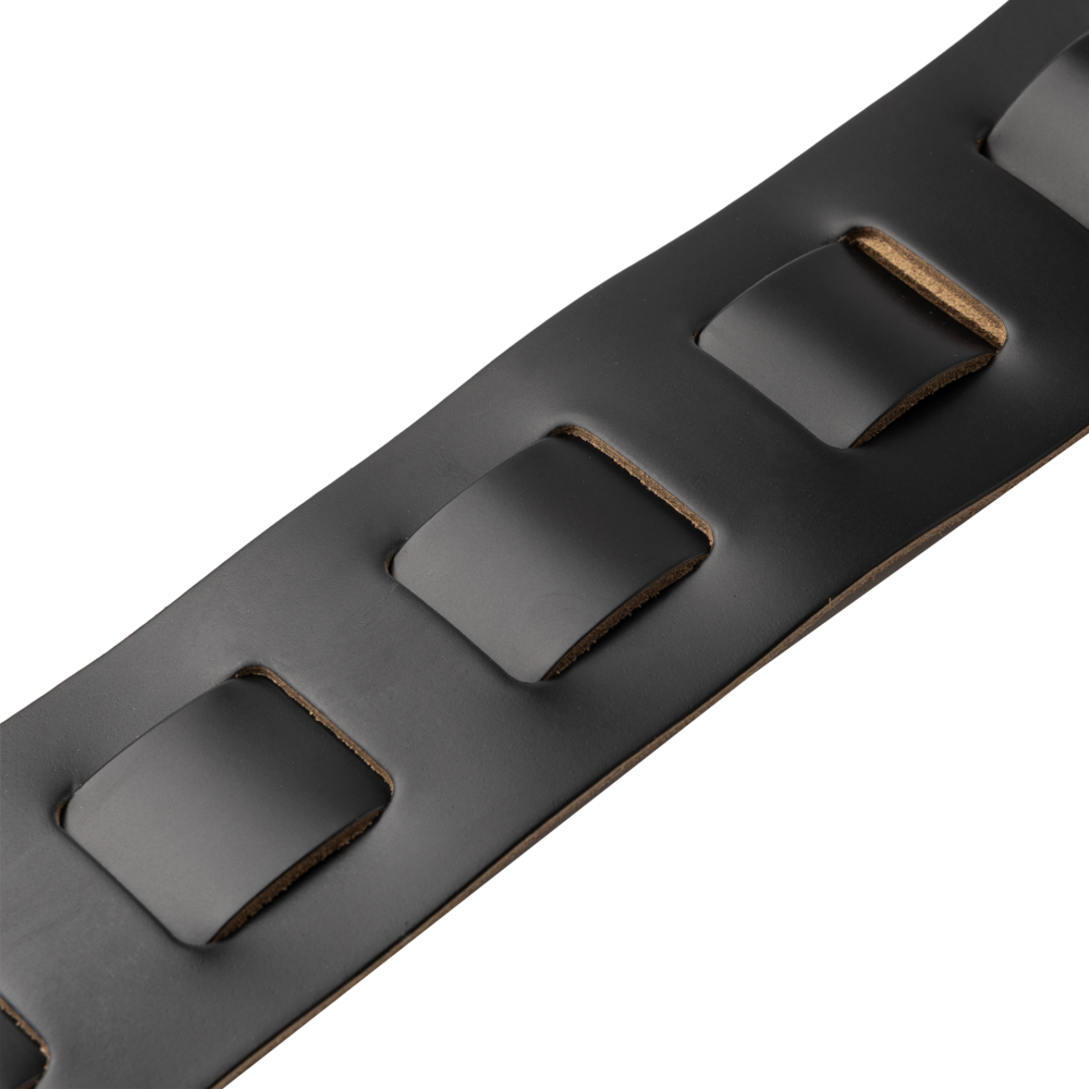 Levy's Black Leather Guitar Strap with Tan Suede Backing M26PD-BLK-TAN