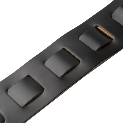Levy's Black Leather Guitar Strap with Tan Suede Backing M26PD-BLK-TAN