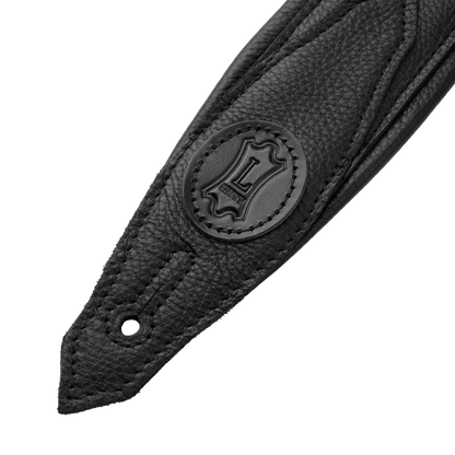 Levy's Black Leather Silver Studded Rebel Series Guitar Strap M80GRPDX-BLK