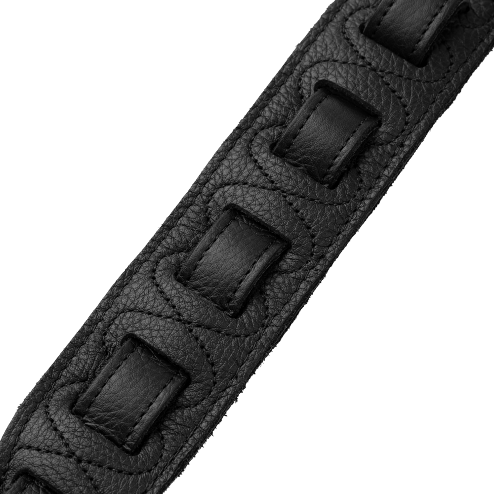Levy's Black Leather Silver Studded Rebel Series Guitar Strap M80GRPDX-BLK