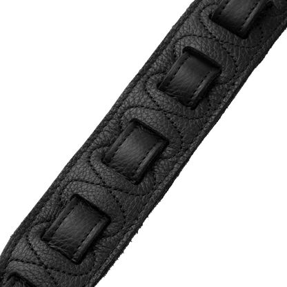 Levy's Black Leather Silver Studded Rebel Series Guitar Strap M80GRPDX-BLK