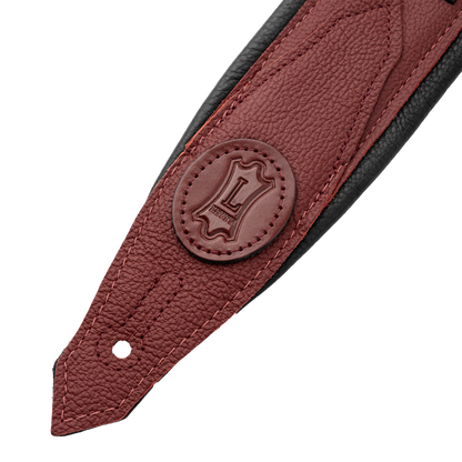 Levy's Oxblood Leather Black Studded Rebel Series Guitar Strap M80GRPDX-BRG
