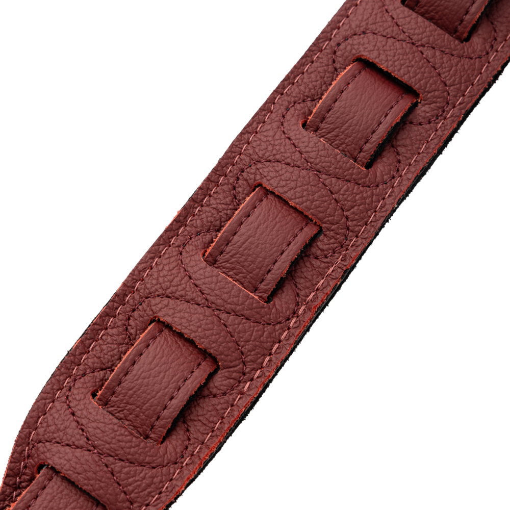 Levy's Oxblood Leather Black Studded Rebel Series Guitar Strap M80GRPDX-BRG
