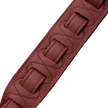 Levy's Oxblood Leather Black Studded Rebel Series Guitar Strap M80GRPDX-BRG