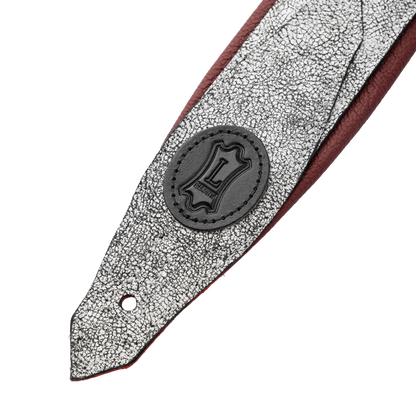 Levy's Cracked White Leather Silver Studded Rebel Series Guitar Strap M80GRPDX-WHT