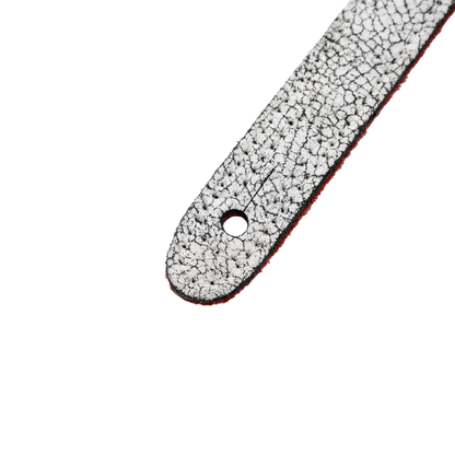 Levy's Cracked White Leather Silver Studded Rebel Series Guitar Strap M80GRPDX-WHT