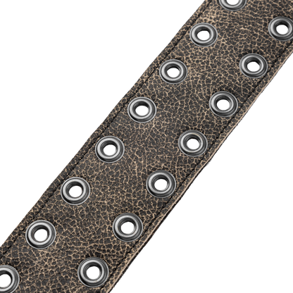 Levy's Distressed Black Leather Eyelet Rebel Series Guitar Strap M80RBEY-BLK