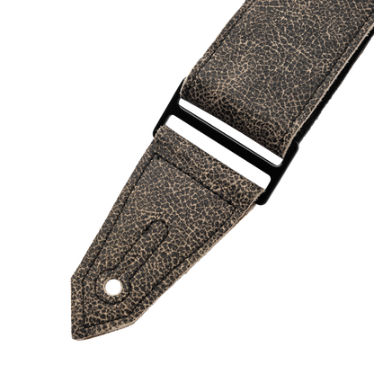 Levy's Distressed Black Leather Eyelet Rebel Series Guitar Strap M80RBEY-BLK