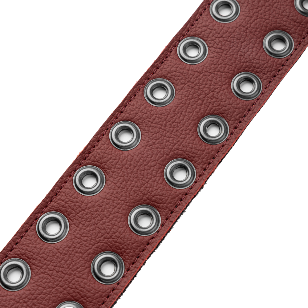 Levy's Oxblood Leather Rebel Series Guitar Strap with Black Eyelets M80RBEY-BRG