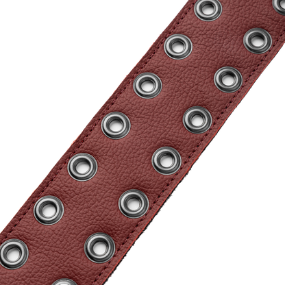 Levy's Oxblood Leather Rebel Series Guitar Strap with Black Eyelets M80RBEY-BRG