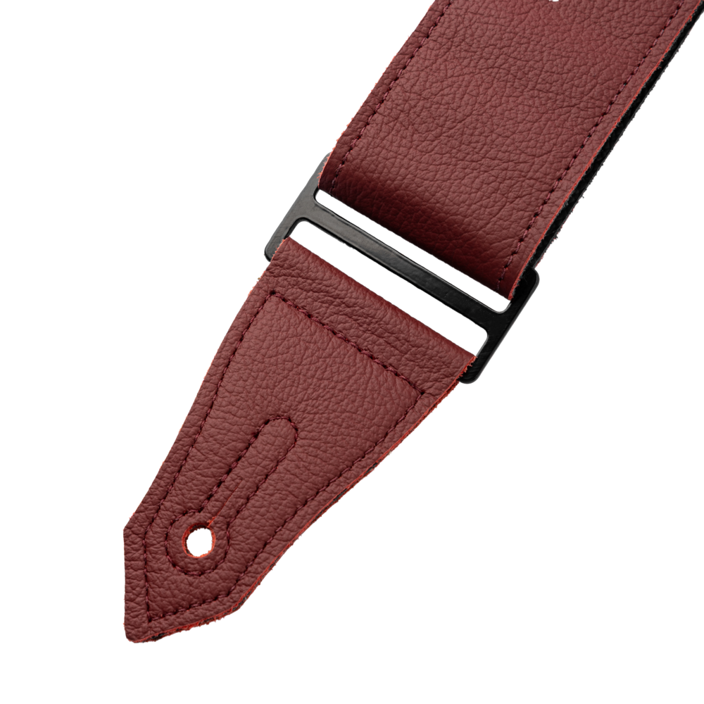 Levy's Oxblood Leather Rebel Series Guitar Strap with Black Eyelets M80RBEY-BRG