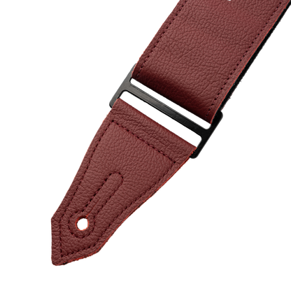 Levy's Oxblood Leather Rebel Series Guitar Strap with Black Eyelets M80RBEY-BRG