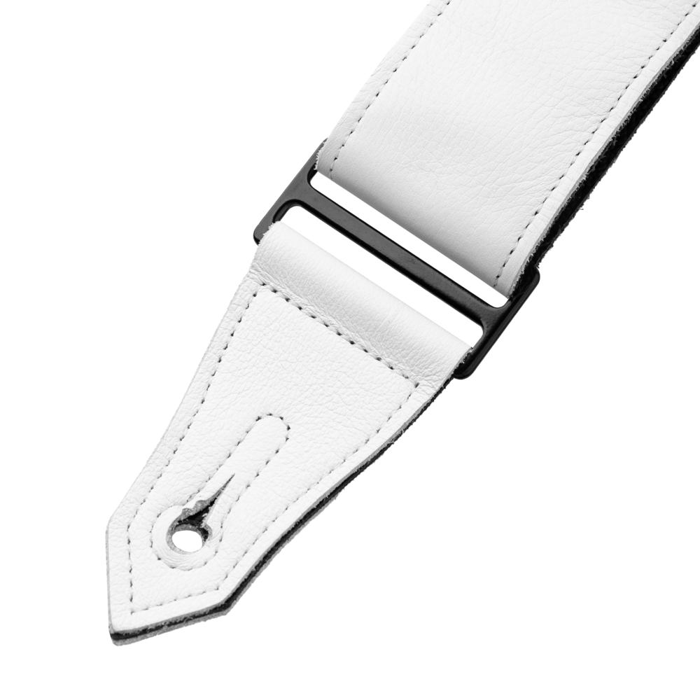 Levy's Distressed White Leather Eyelet Rebel Series Guitar Strap M80RBEY-WHT