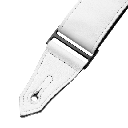Levy's Distressed White Leather Eyelet Rebel Series Guitar Strap M80RBEY-WHT