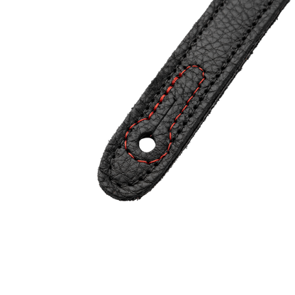 Levy's Black Leather Red Studded Rebel Series Guitar Strap M81GRPDX-BLK