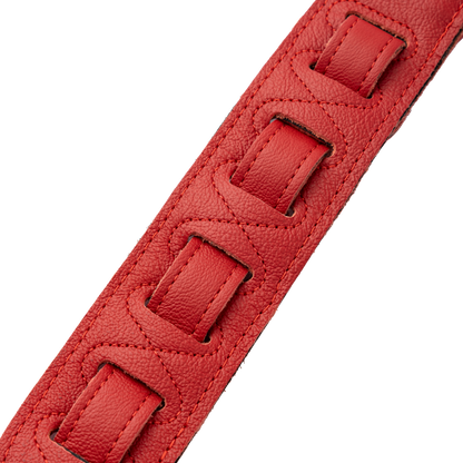 Levy's Vibrant Red Leather Red Studded Rebel Series Guitar Strap M81GRPDX-RED