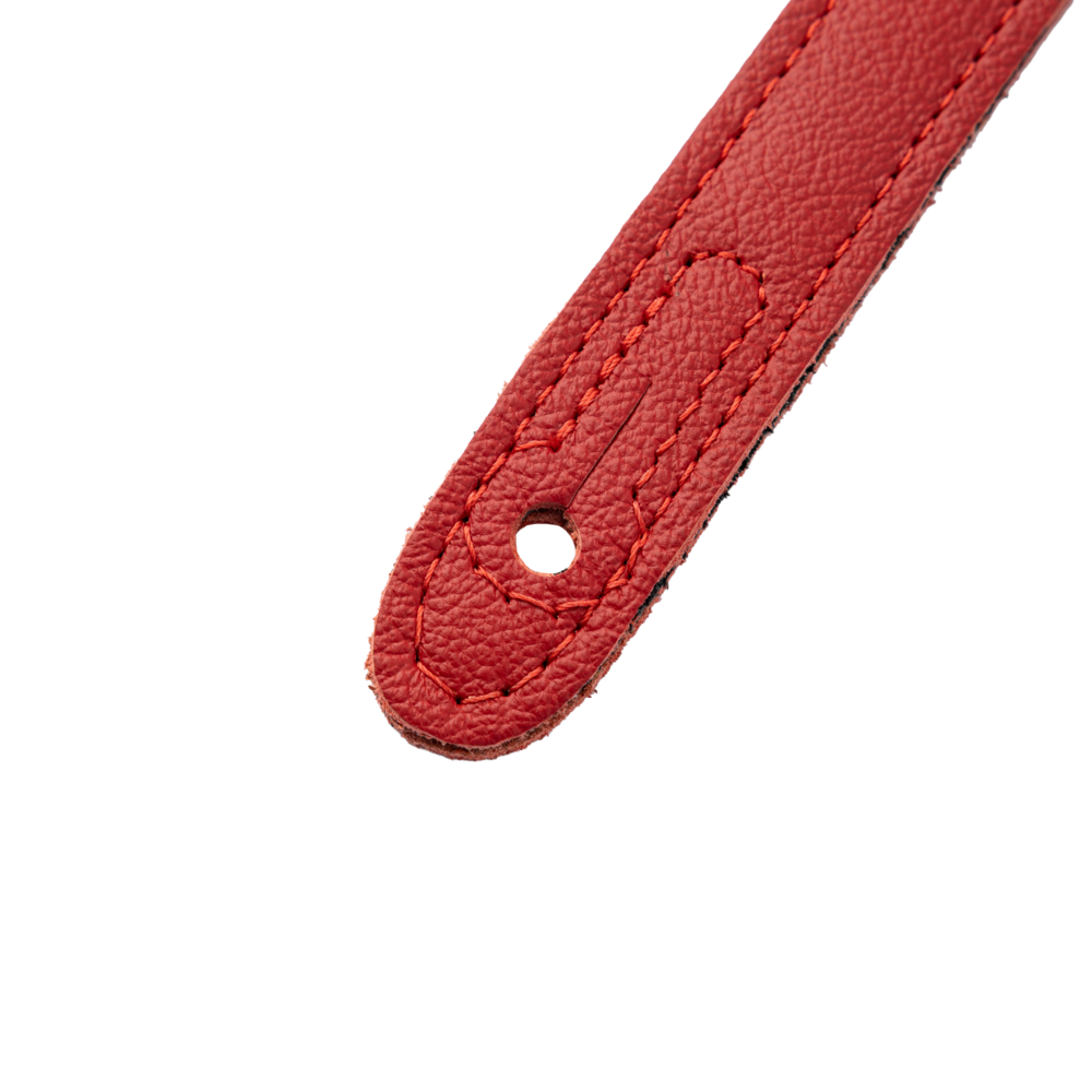 Levy's Vibrant Red Leather Red Studded Rebel Series Guitar Strap M81GRPDX-RED