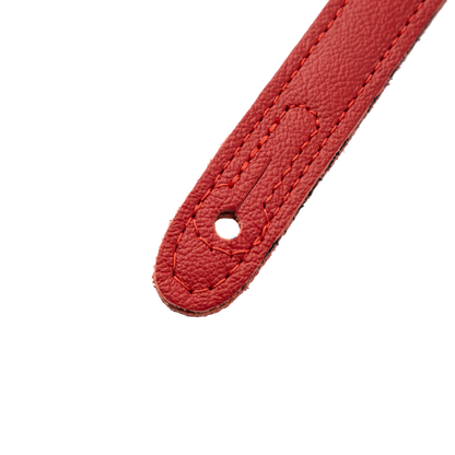 Levy's Vibrant Red Leather Red Studded Rebel Series Guitar Strap M81GRPDX-RED