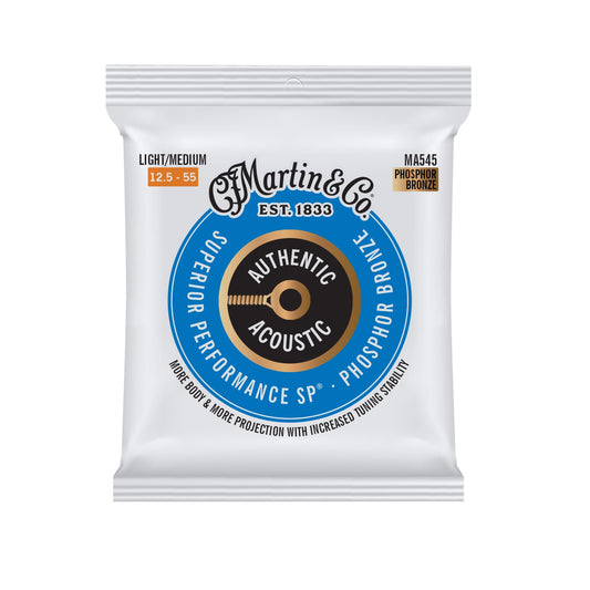 Martin Authentic Acoustic SP Medium/Light 12.5-55 Guitar Strings 80/20 Phosphor Bronze