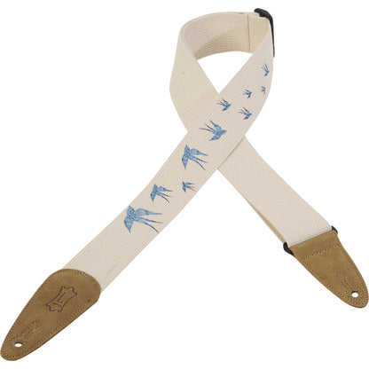 Levy's 2" Cotton Guitar Strap With Decorative Print And Suede MC8U-006