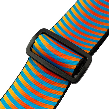 Levy's Orange Sonic Boom Optical Illusion Print 2" Guitar Strap with Orange Leather Ends MP2OI-003