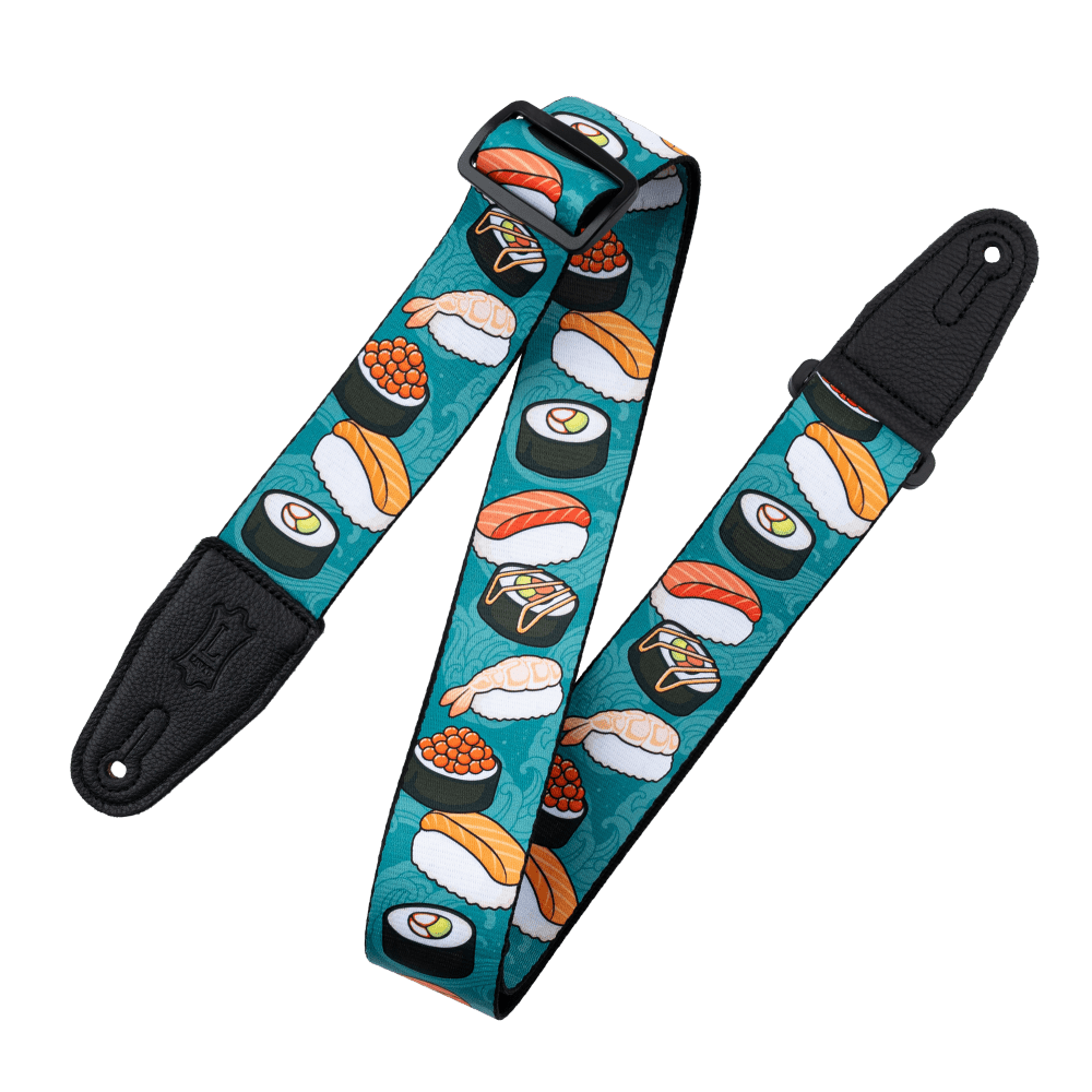 Levy's Tasty Grooves Poly - Teal Sushi Roll Guitar Strap MP2TG-001