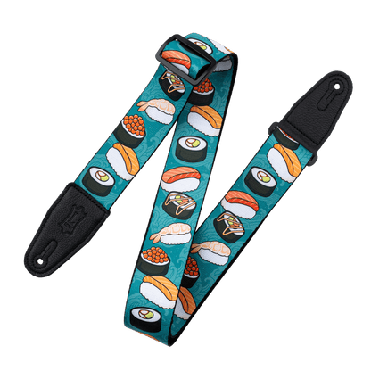 Levy's Tasty Grooves Poly - Teal Sushi Roll Guitar Strap MP2TG-001