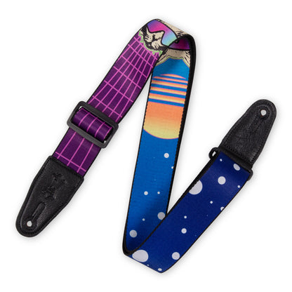 Levy's Graphic Waves Cyber Cat Poly Printed Guitar Strap LMPD2-119