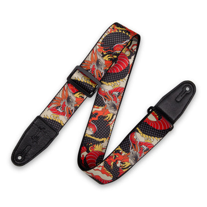 Levy's Eastern Harmony Series Red Dragon Poly Guitar Strap MPD2-123