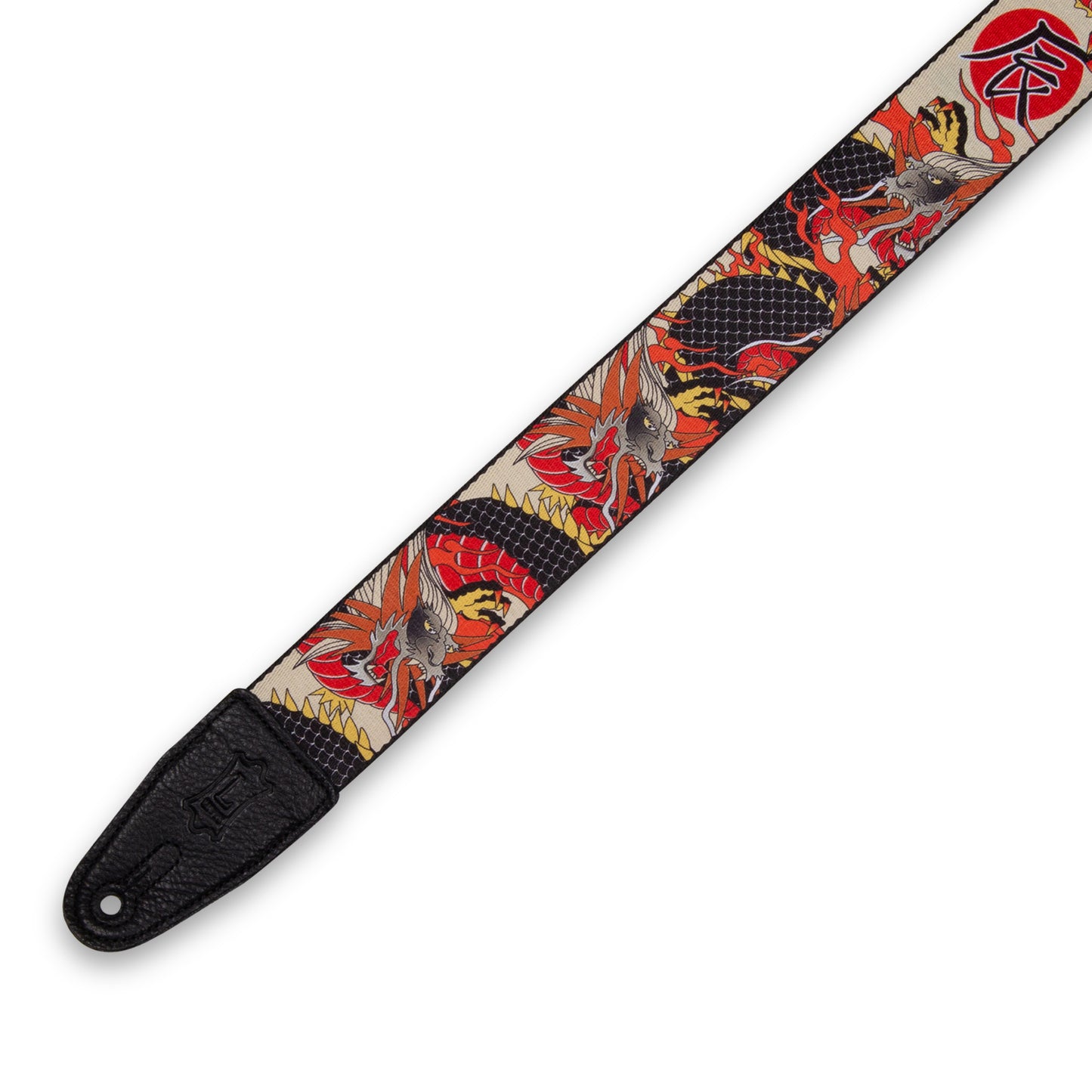 Levy's Eastern Harmony Series Red Dragon Poly Guitar Strap MPD2-123