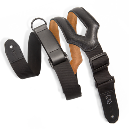 Levy's 3" Ergonomic Garment Leather Guitar Strap with Suede Backing & Padding MRHSS-BLK