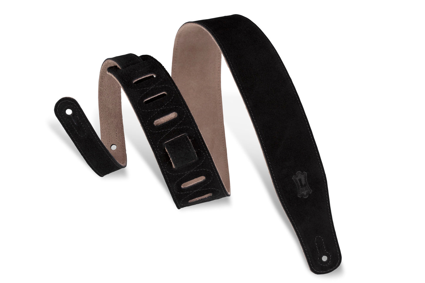 Levy's 2.5" Black Suede Guitar Strap With Suede Backing MS26-BLK
