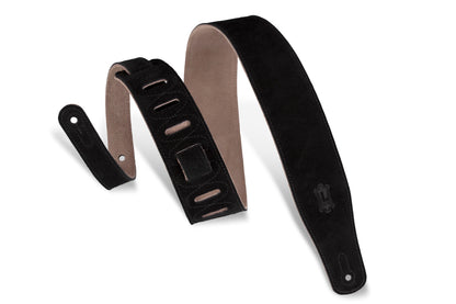 Levy's 2.5" Black Suede Guitar Strap With Suede Backing MS26-BLK