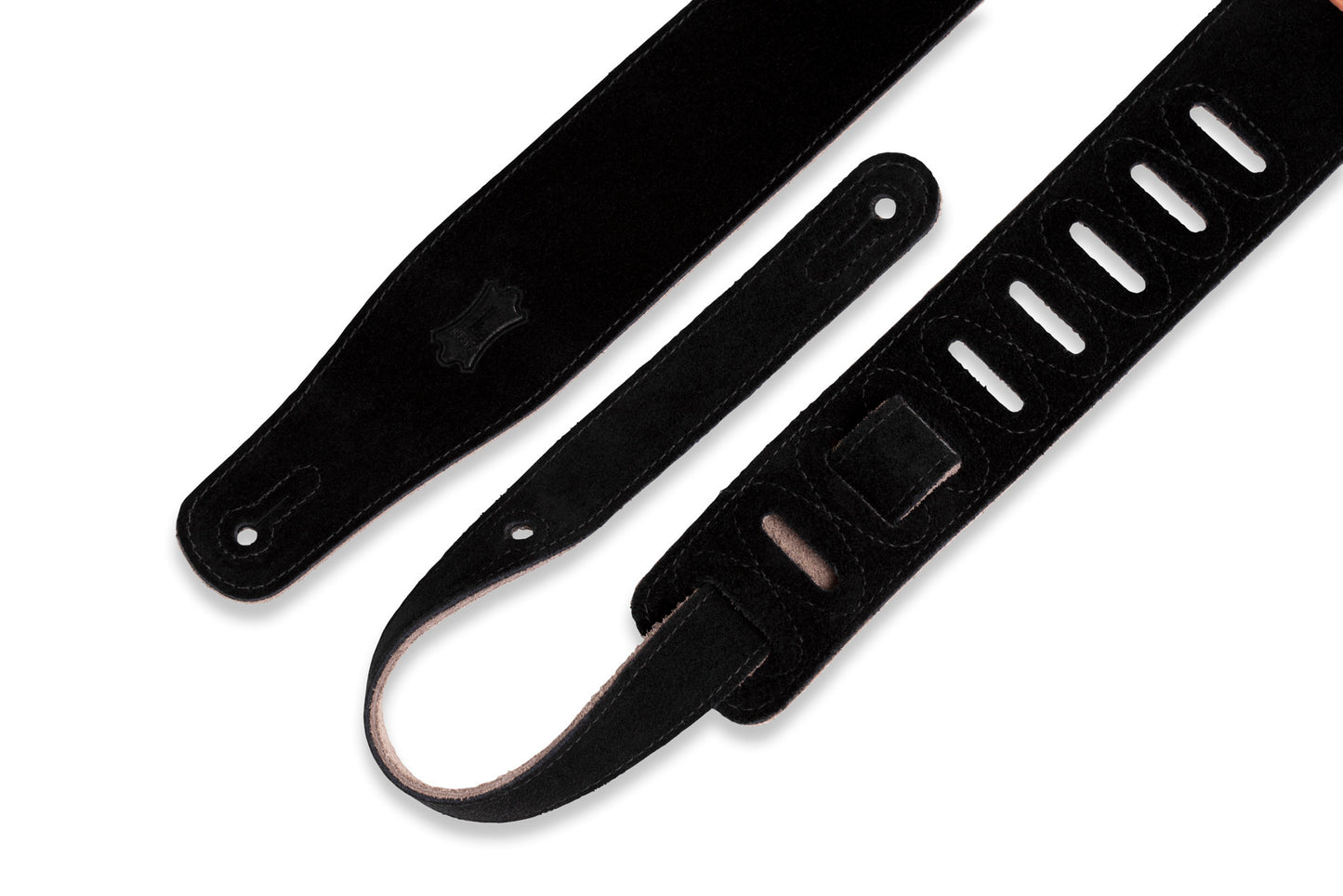 Levy's 2.5" Black Suede Guitar Strap With Suede Backing MS26-BLK