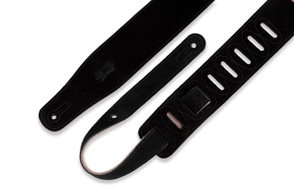 Levy's 2.5" Black Suede Guitar Strap With Suede Backing MS26-BLK