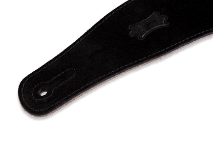 Levy's 2.5" Black Suede Guitar Strap With Suede Backing MS26-BLK