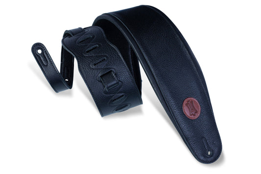 Levy's 4.5" Garment Leather Black Bass Strap With Foam Padding And Garment Leather Backing MSS2-4-BLK
