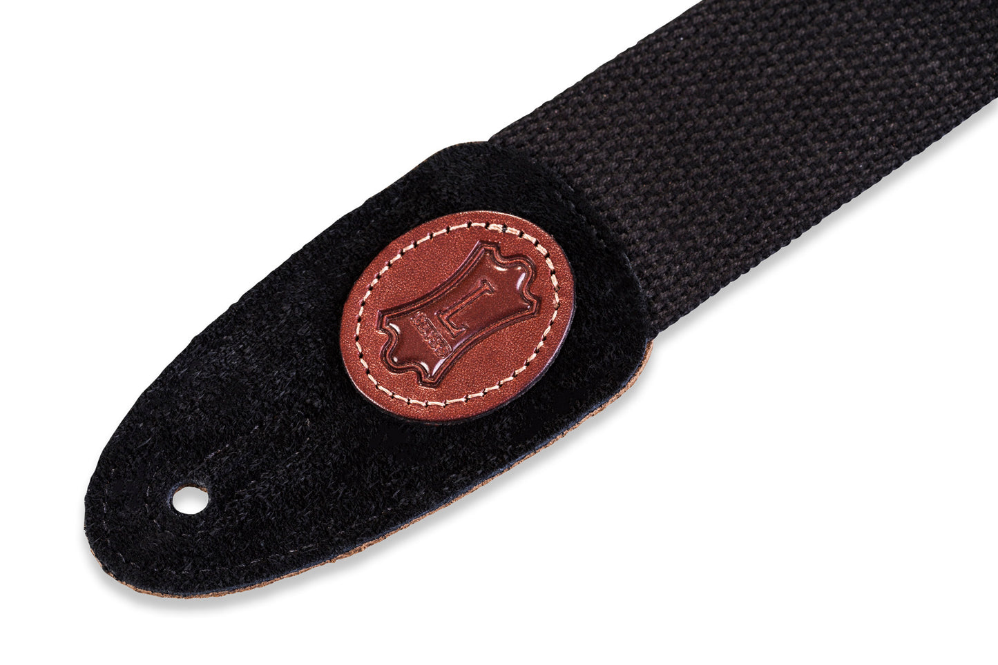 Levy's 2" Signature Series Black Cotton Guitar Strap With Suede Ends MSSC8-BLK