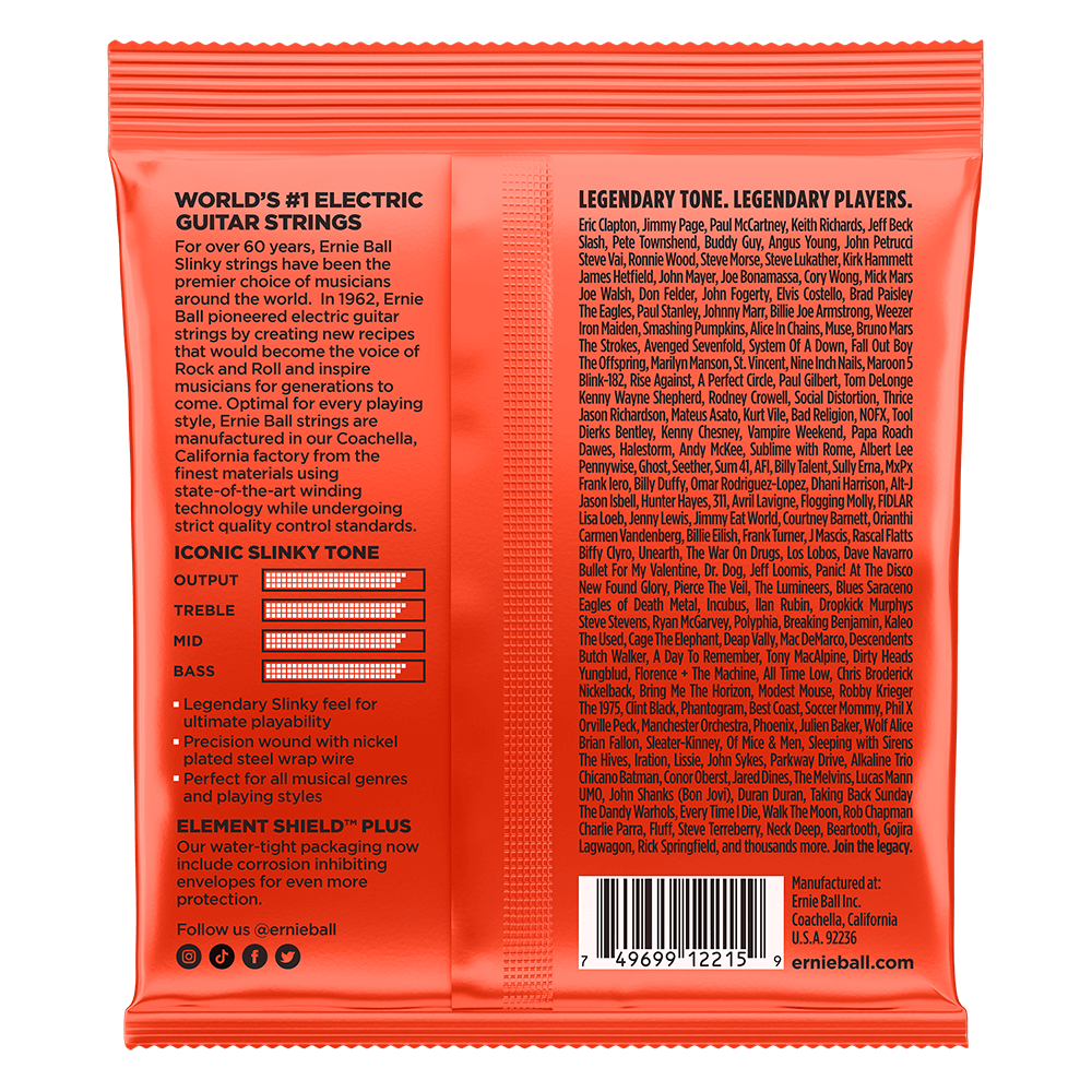 Ernie Ball Skinny Top Heavy Bottom Slinky Nickel Wound Electric Guitar Strings 10-52 Gauge - 3 Pack
