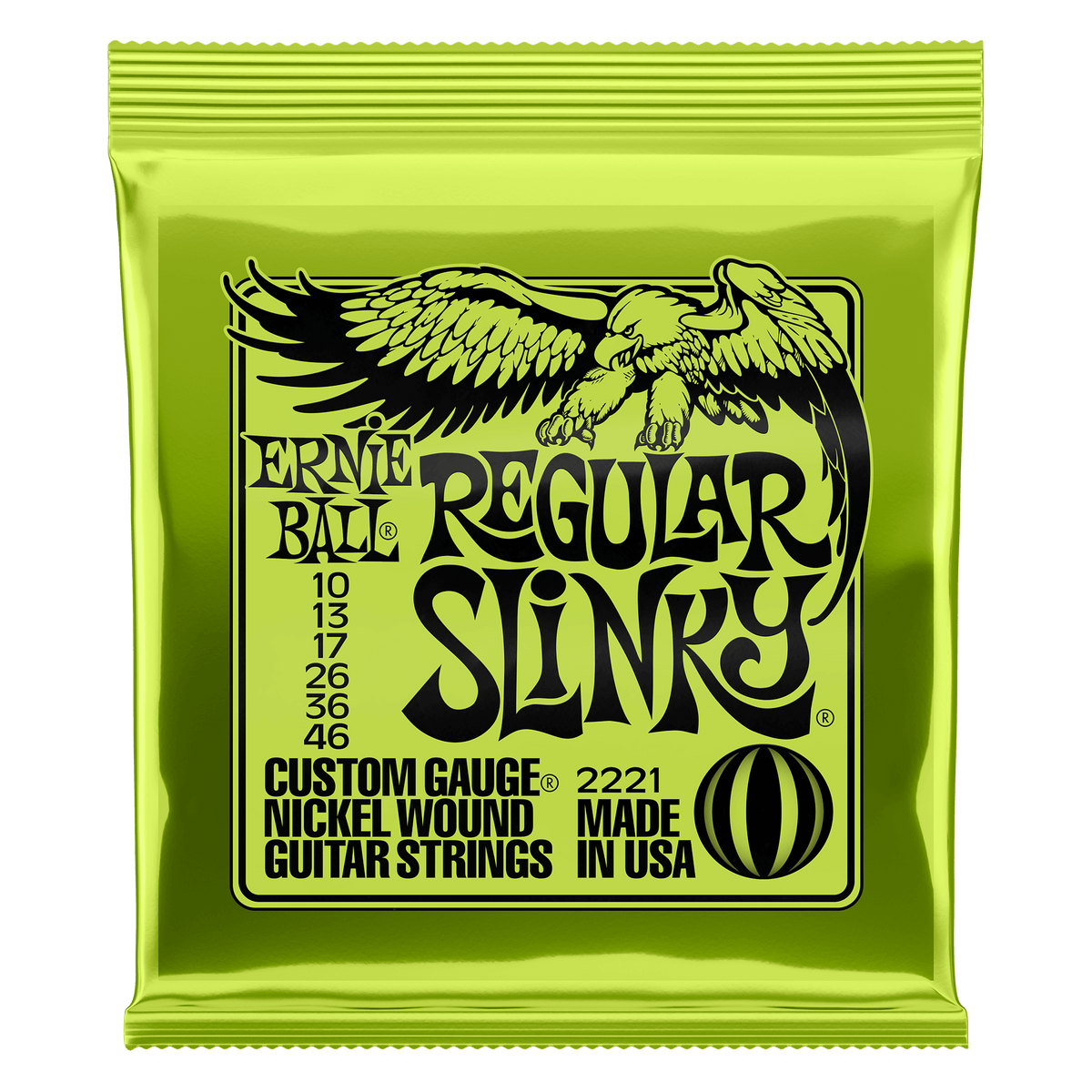 Ernie Ball Regular Slinky Nickel Wound Electric Guitar Strings - 10-46 Gauge - 2221