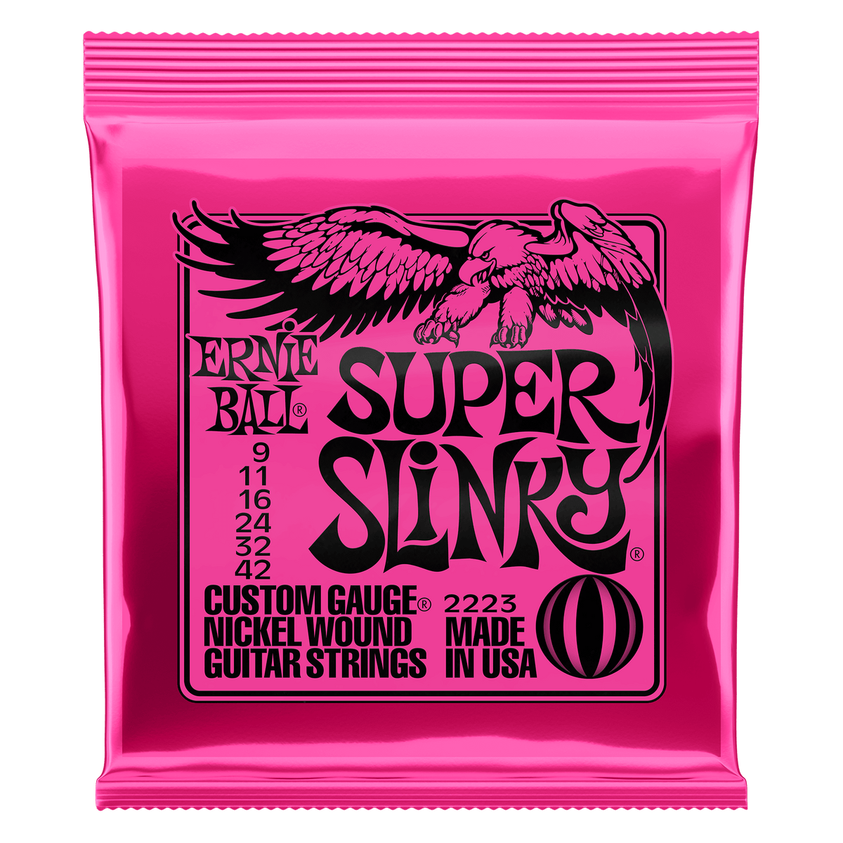 Ernie Ball Super Slinky Nickel Wound Electric Guitar Strings - 9-42 Gauge - 2223