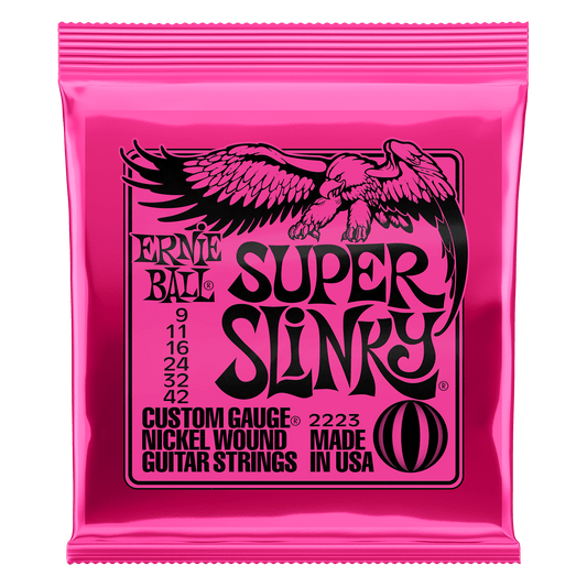 Ernie Ball Super Slinky Nickel Wound Electric Guitar Strings - 9-42 Gauge - 2223