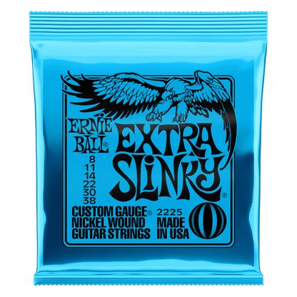Ernie Ball Extra Slinky Nickel Wound Electric Guitar Strings - 8-38 Gauge - 2225