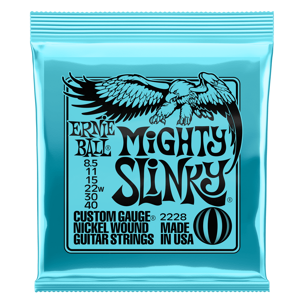 Ernie Balll 2228 Mighty Slinky Electric Guitar Strings 8.5-40