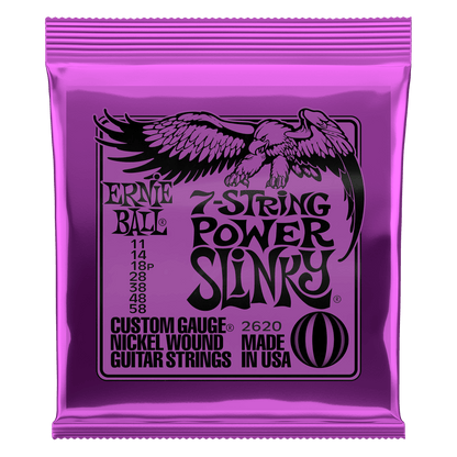 Ernie Ball Power Slinky 7-String Nickel Wound Electric Guitar Strings - 11-58 Gauge - 2620