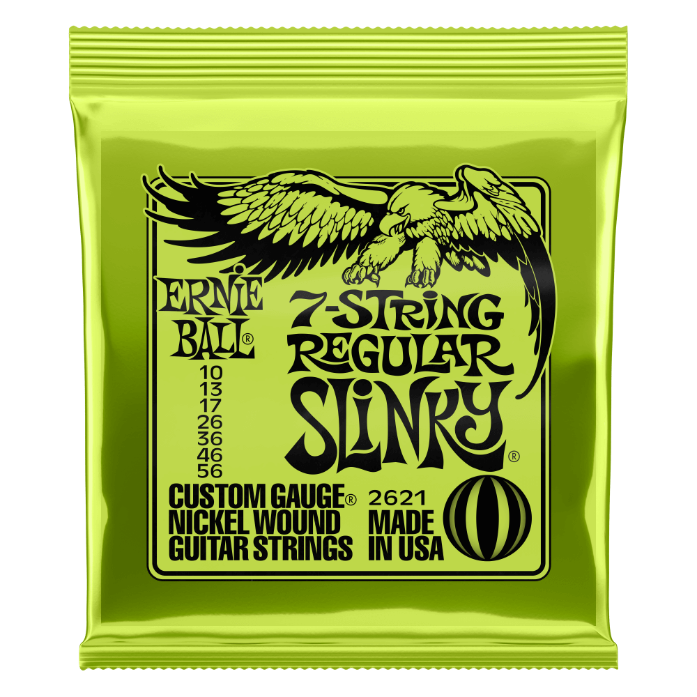 Ernie Ball Regular Slinky 7-String Nickel Wound Electric Guitar Strings - 10-56 Gauge - 2621
