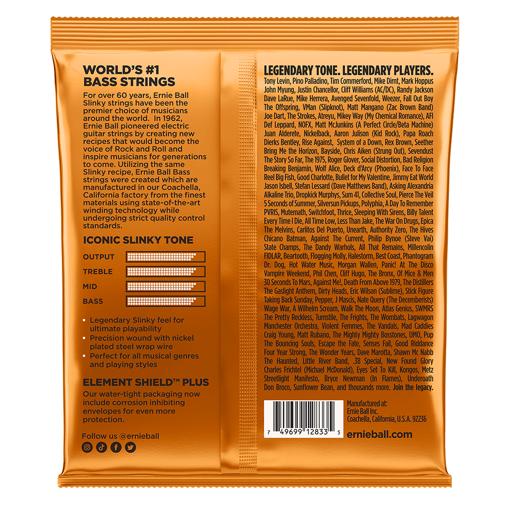 Ernie Ball Hybrid Slinky Nickel Wound Electric Bass Strings - 45-105 Gauge - 2833