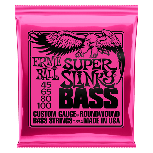 Ernie Ball Super Slinky Nickel Wound Electric Bass Strings - 45-100 Gauge - 2834