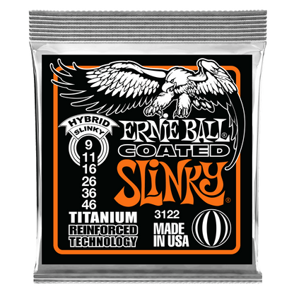 Ernie Ball Hybrid Slinky Coated Titanium RPS Electric Guitar Strings - 9-46 Gauge - 3122